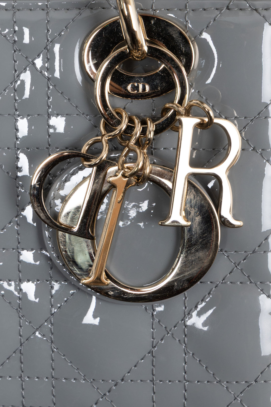 CHRISTIAN DIOR Lady Dior Small Patent Sage