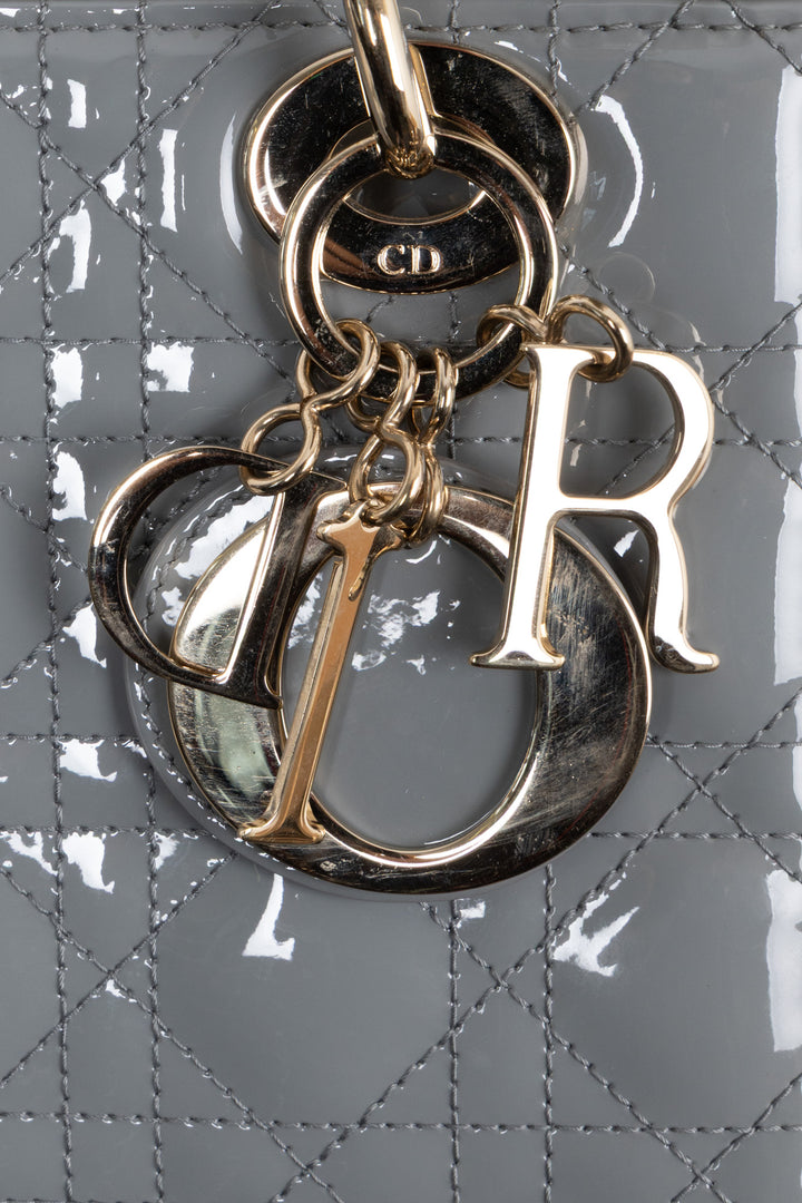 CHRISTIAN DIOR Lady Dior Small Patent Sage