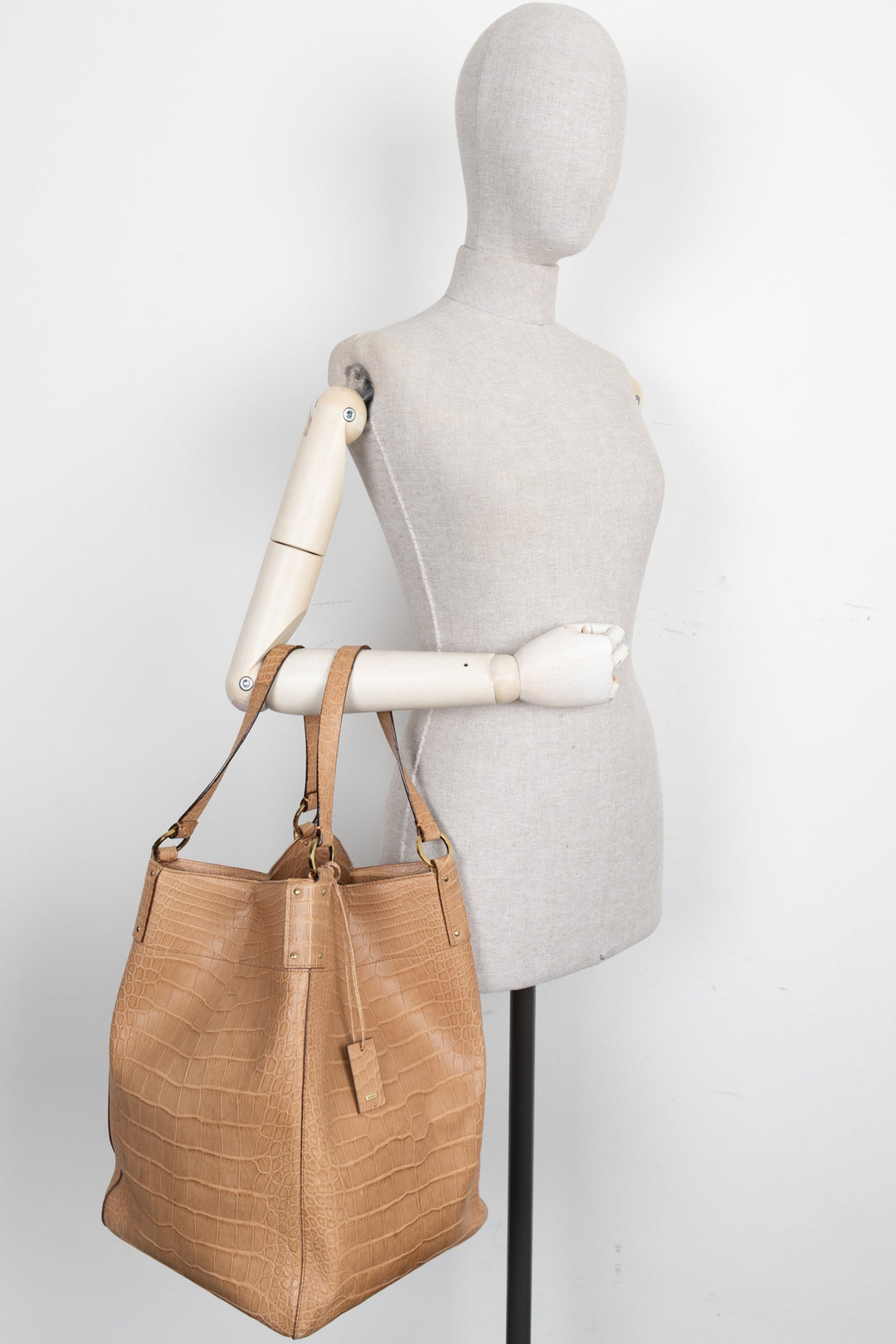 GUCCI Bucket Bag Croco Beige