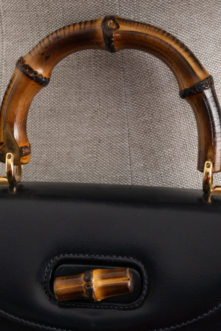 GUCCI Vintage Mini Bamboo Night Blue