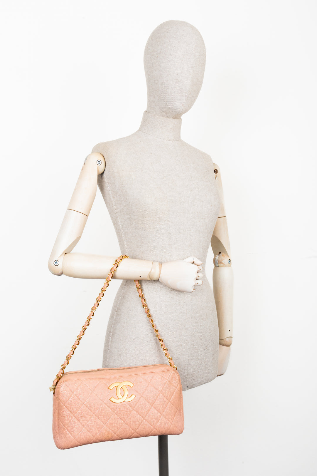 CHANEL CC Logo Bag Leather Rosa