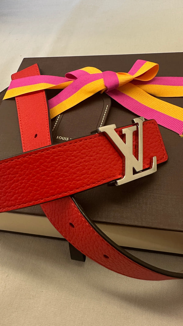 LOUIS VUITTON LV Belt Etoupe Red