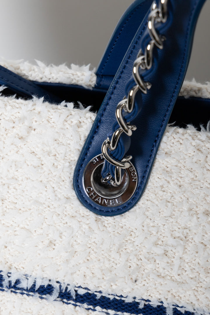CHANEL 2019 Deauville Biarritz Venise Tote Terry Cloth Off-White