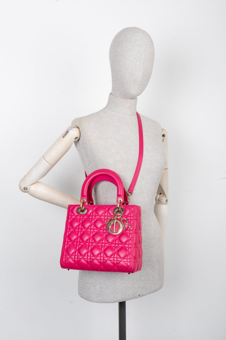 CHRISTIAN DIOR Medium Lady Dior Pink