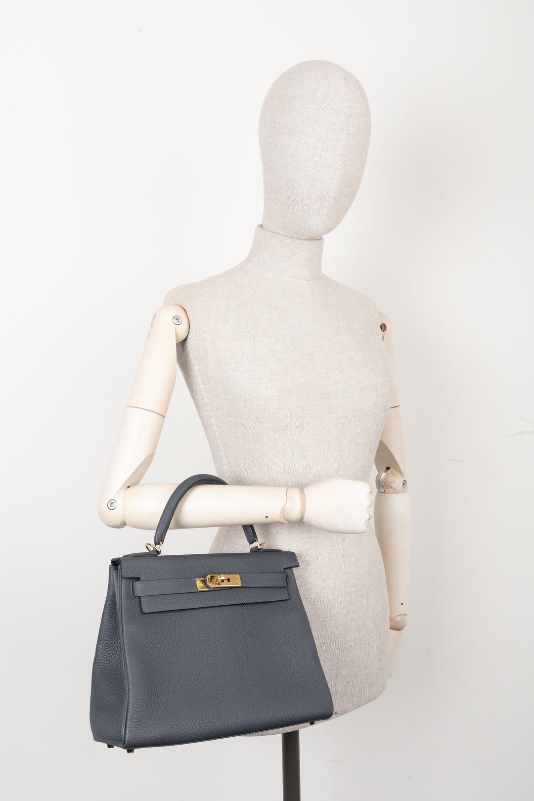 HERMÈS Kelly 28 Retourne Togo Gris Misty