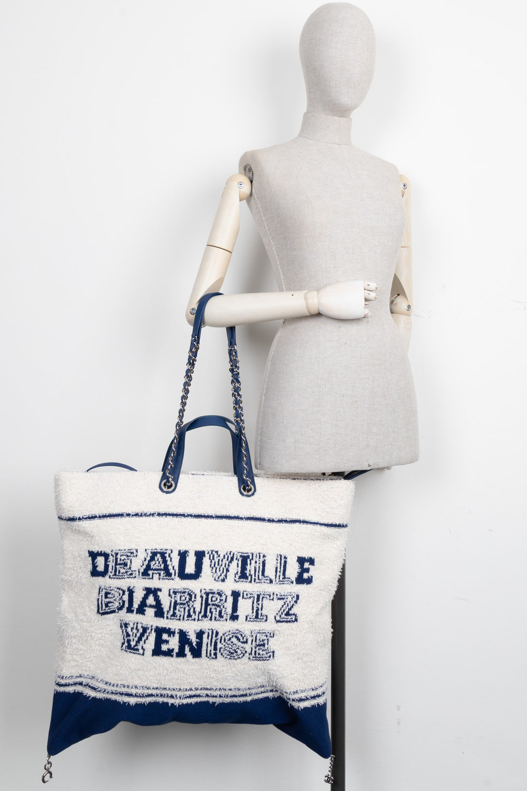 CHANEL 2019 Deauville Biarritz Venise Tote Terry Cloth Off-White