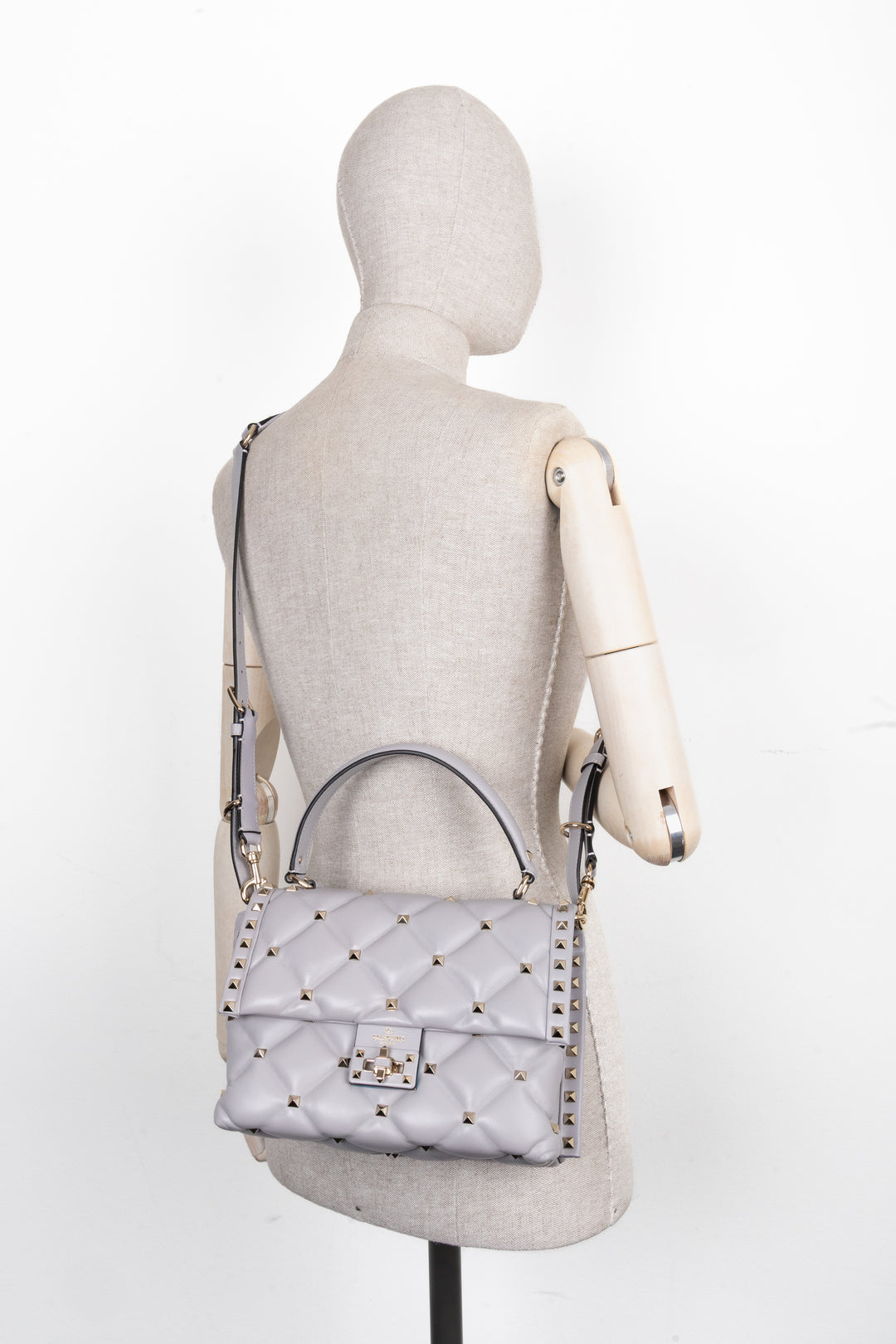 Sac à main Candystud VALENTINO gris