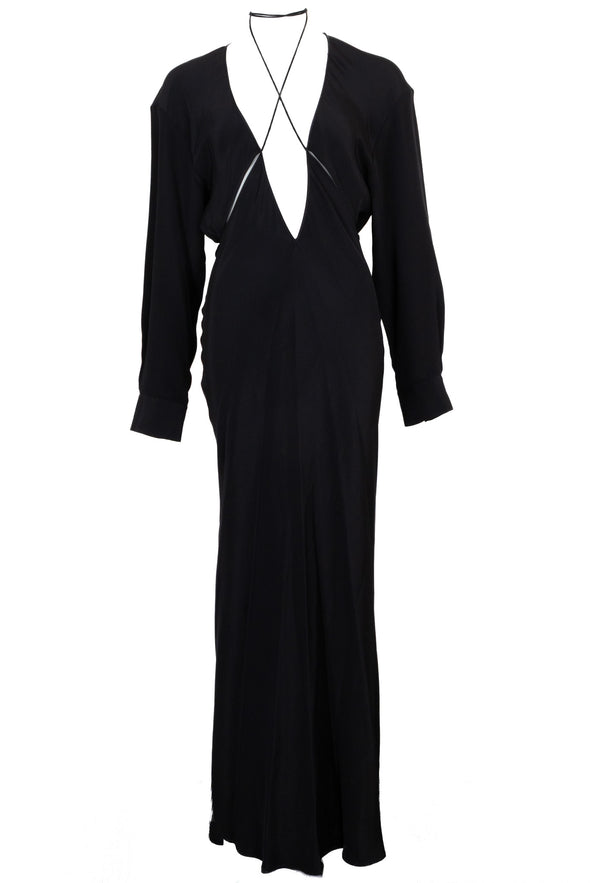 CHRISTOPHER ESBER Robe longue ajourée noire
