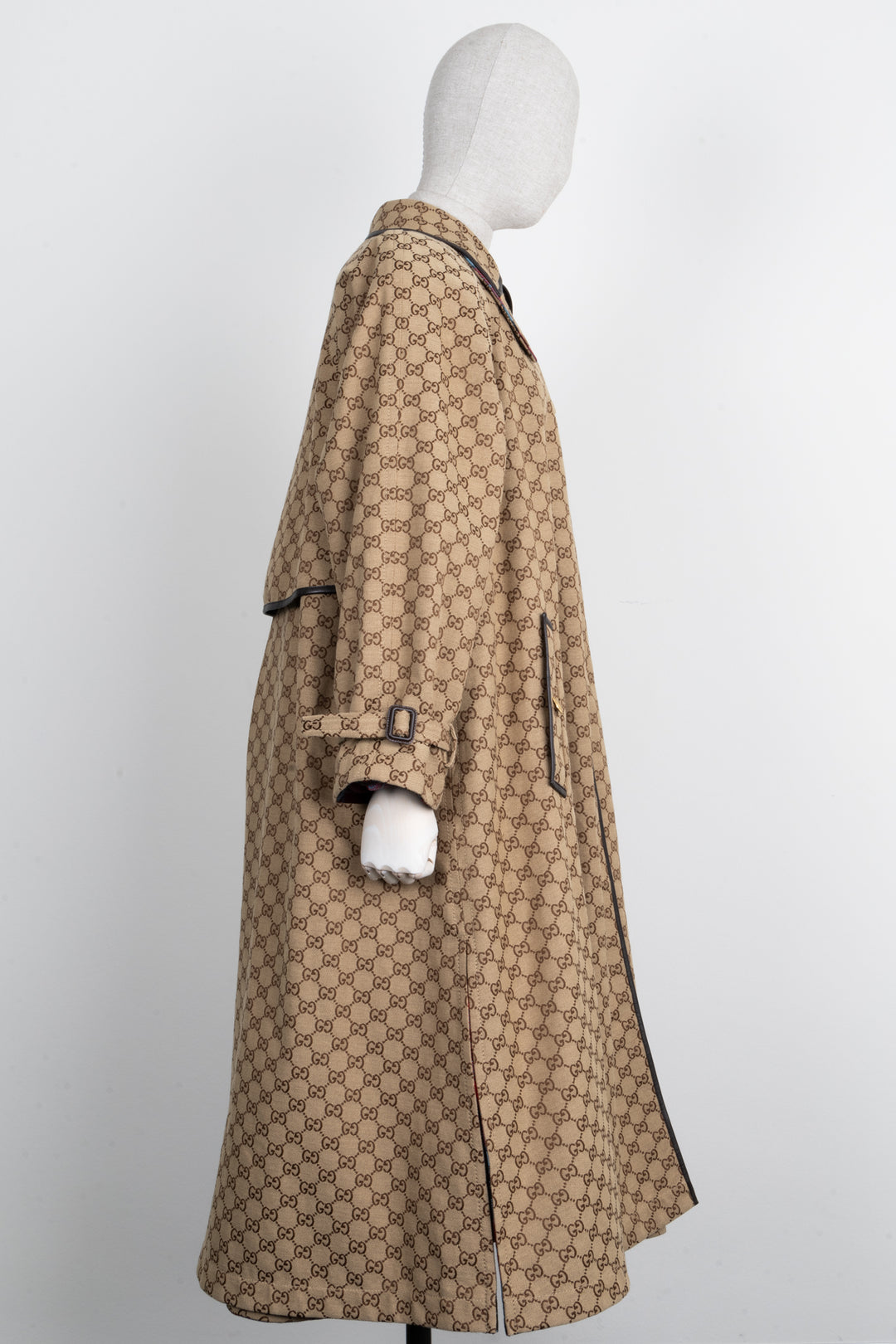 GUCCI Reversible GG Tartan Coat Brown