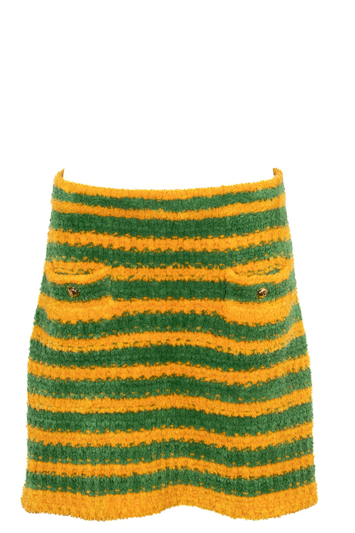 GUCCI Garden Striped Skirt Yellow Green