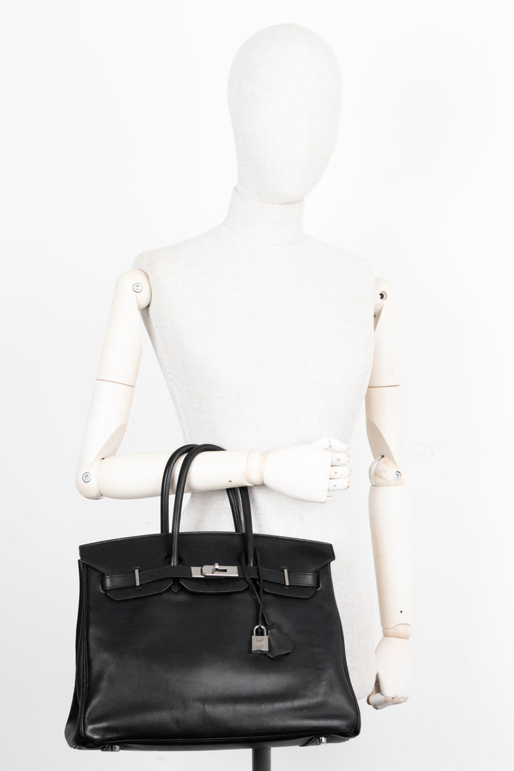 HERMÈS Birkin 35 Retourne Swift Palladium Noir