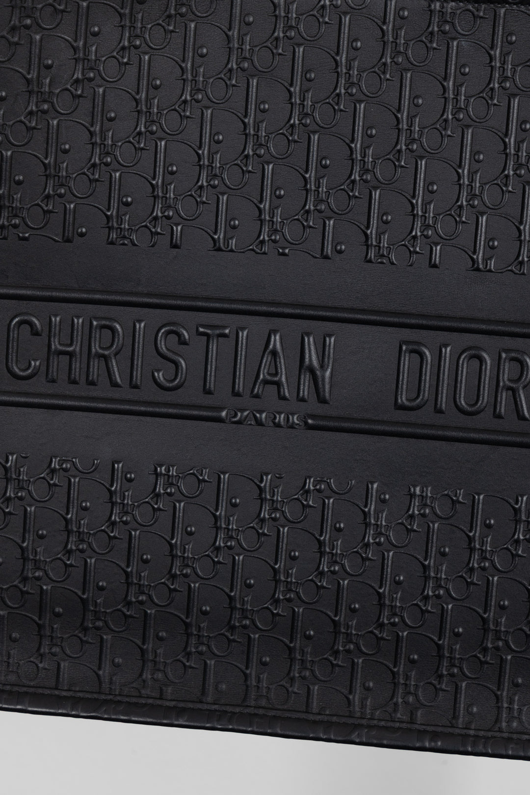 CHRISTIAN DIOR Large Oblique Book Tote Leather Black