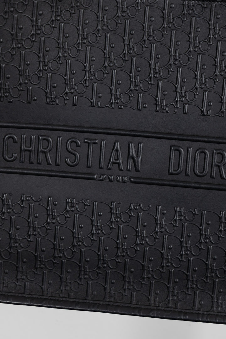 CHRISTIAN DIOR Large Oblique Book Tote Leather Black