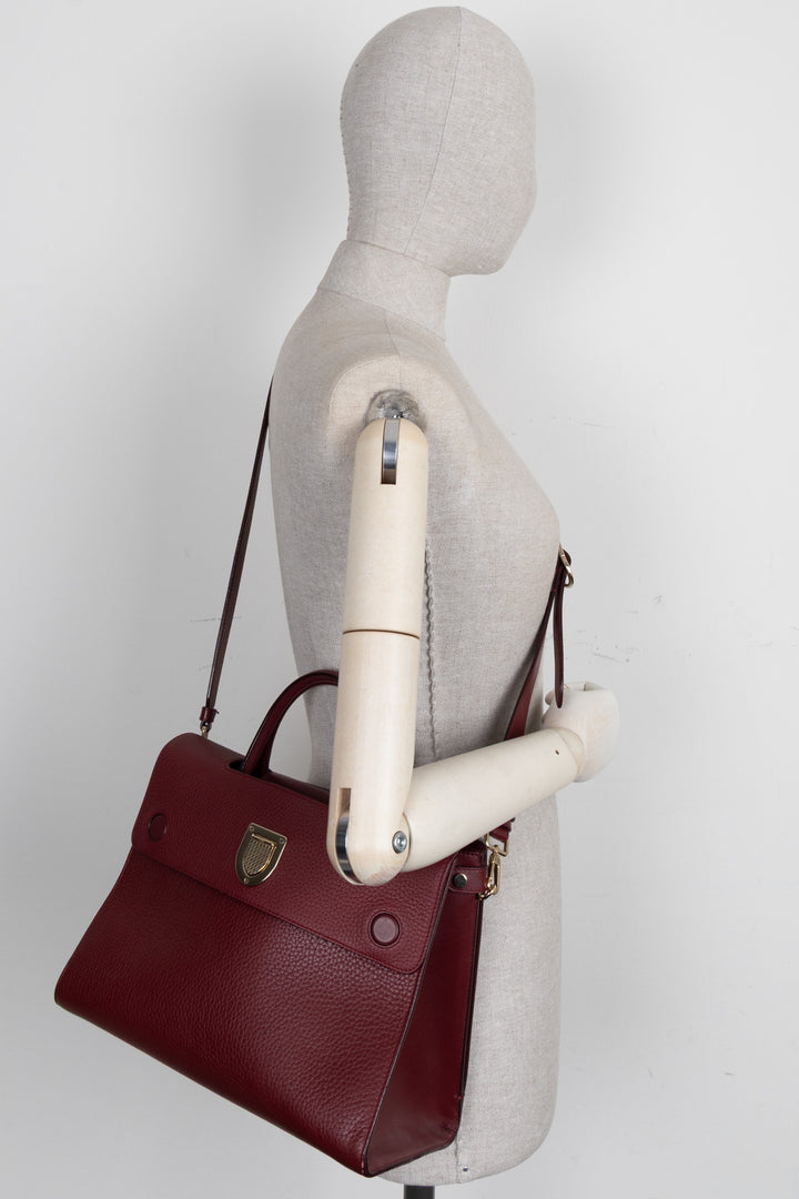 CHRISTIAN DIOR Medium Diorever Tote Bag Burgundy