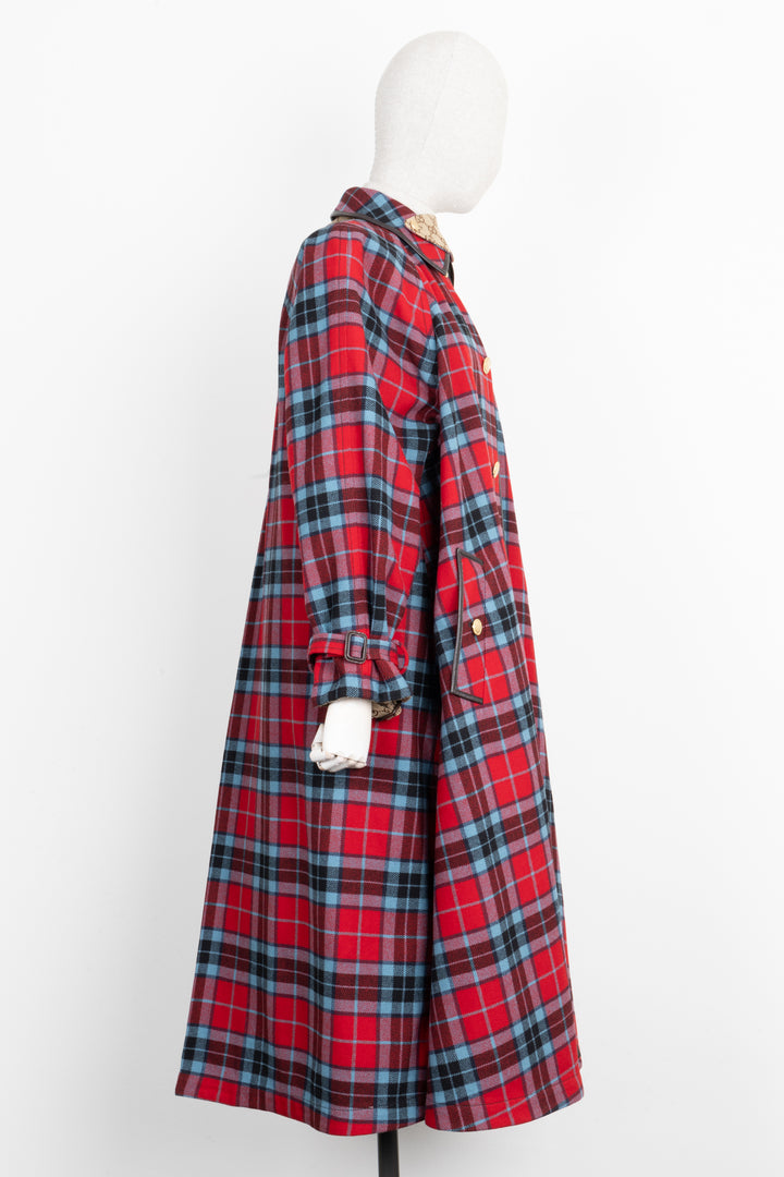 GUCCI Reversible GG Tartan Coat Brown