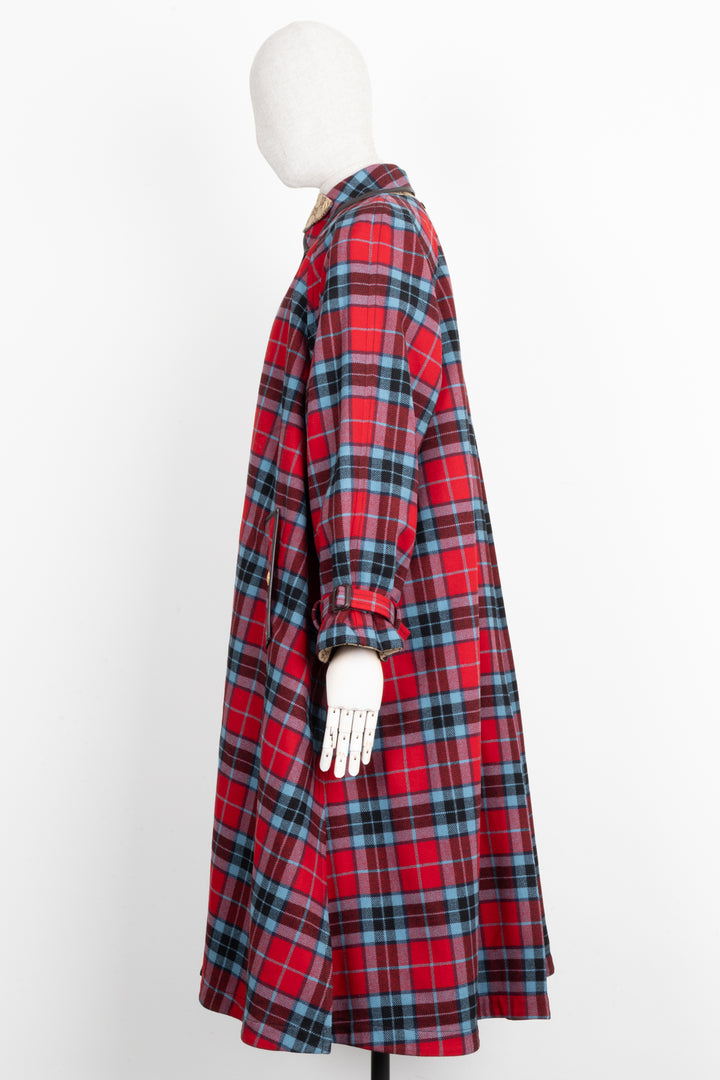 GUCCI Reversible GG Tartan Coat Brown