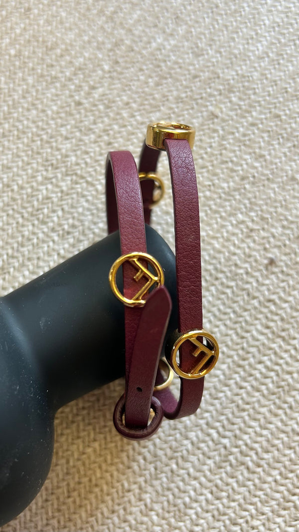 FENDI Logo Bracelet Red
