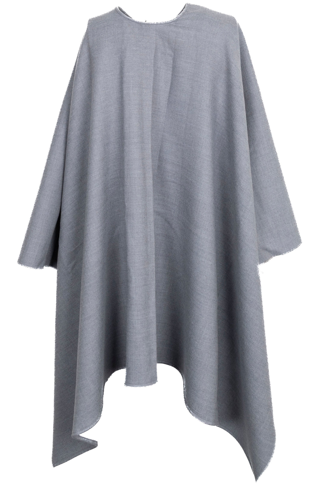 Poncho à carreaux BURBERRY en laine grise