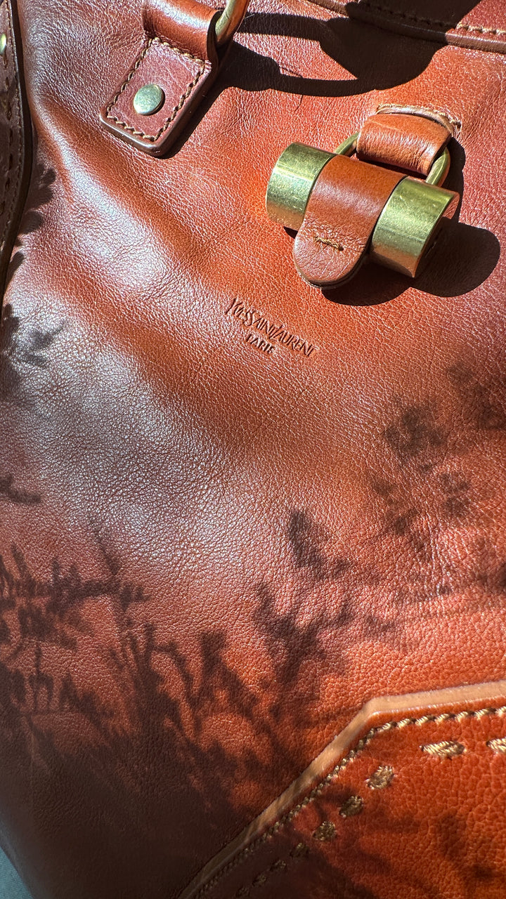 YSL Muse Shoulder Bag Leather Cognac
