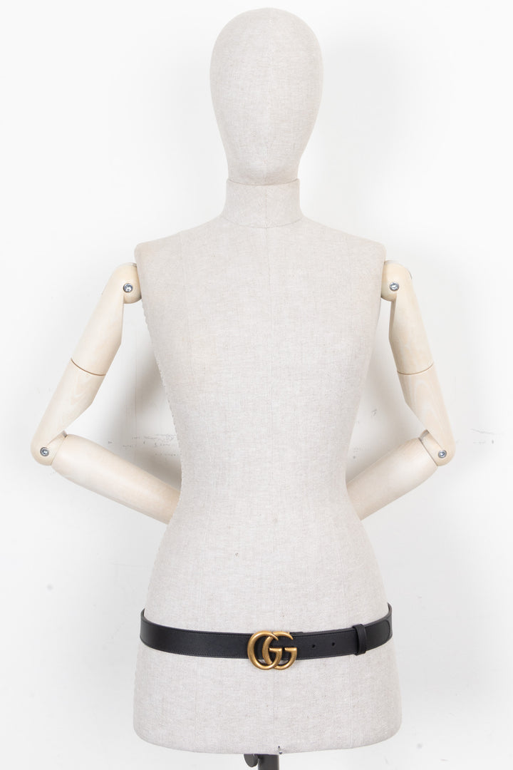GUCCI GG Marmont Gürtel Leder Schwarz