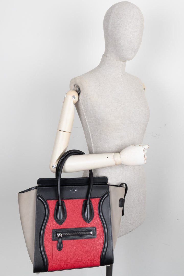 CÉLINE Micro Luggage Handbag Tricolor