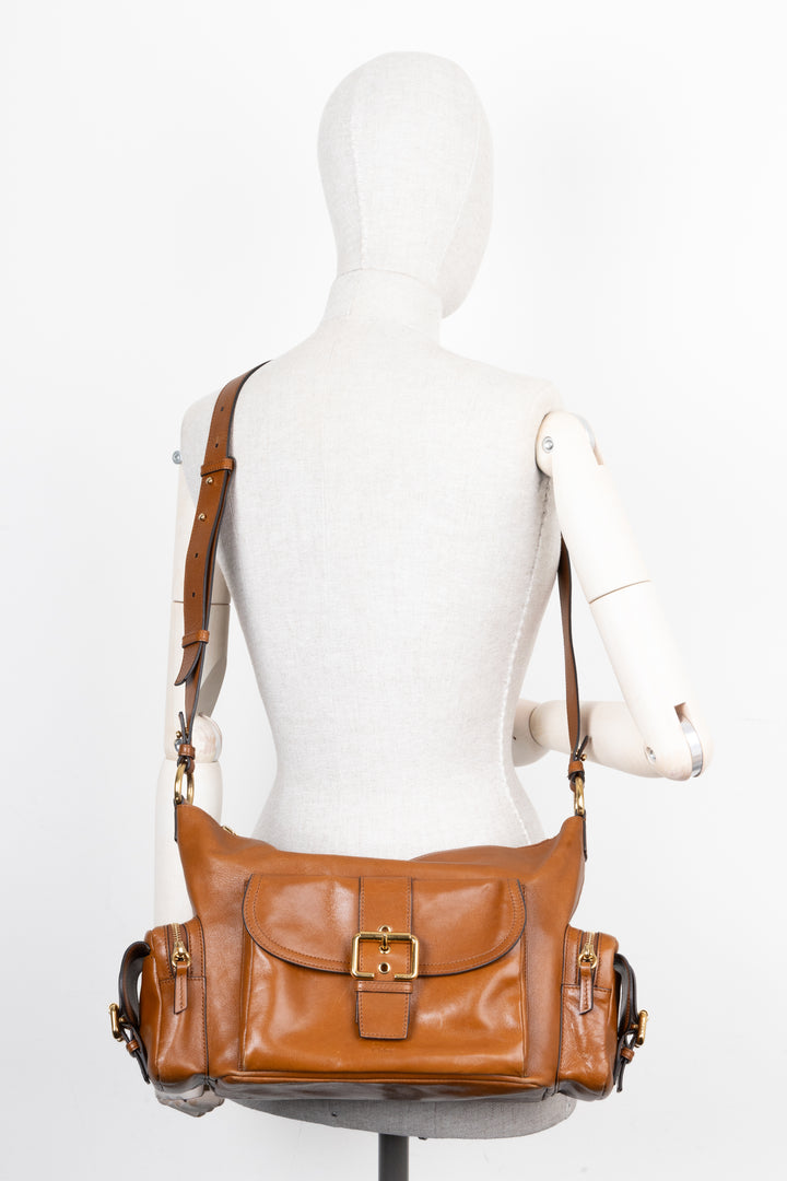 Sac photo moyen CHLOÉ en cuir marron argile