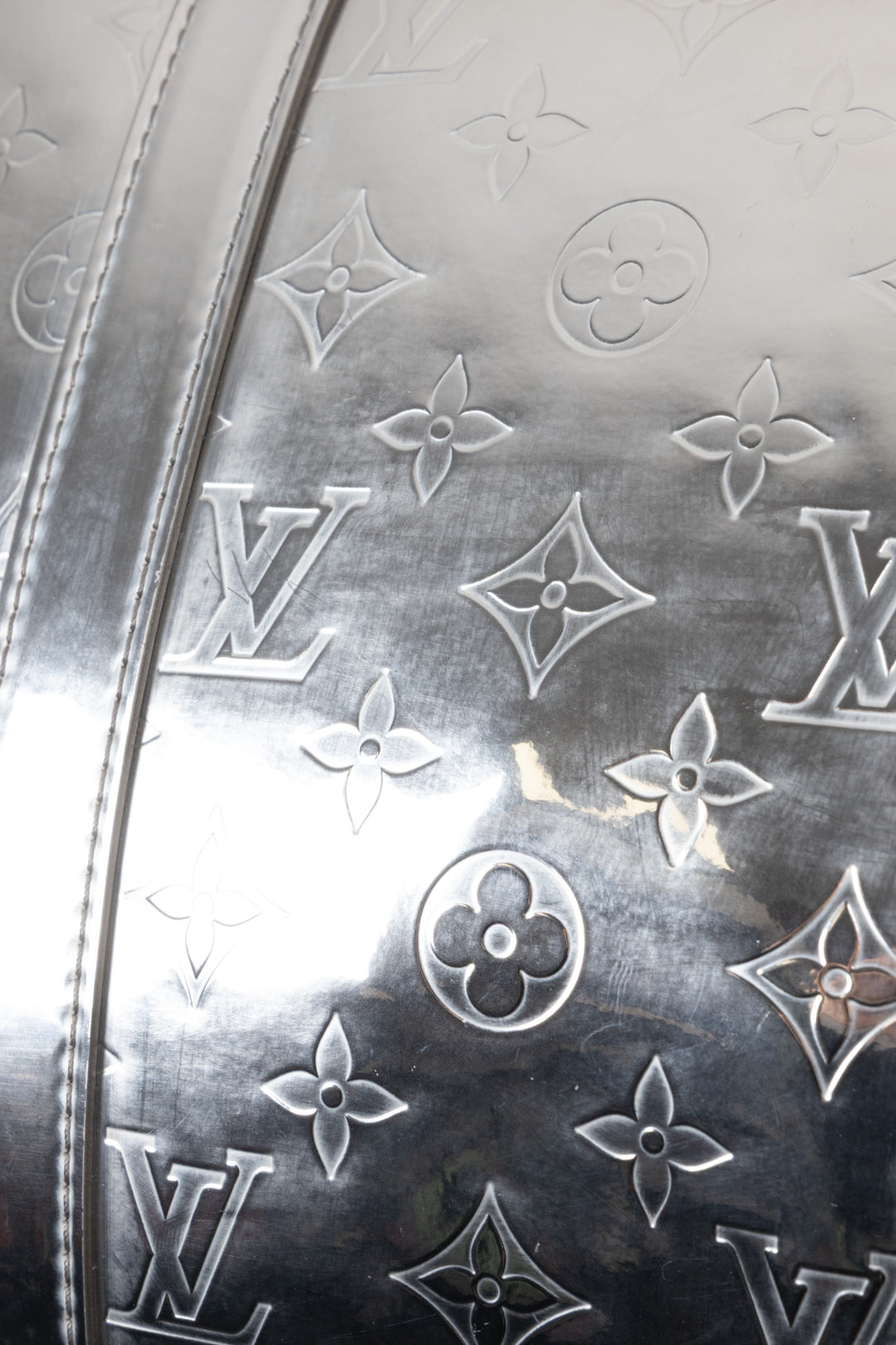 LOUIS VUITTON x Virgil Abloh Keepall 50 Mirror Canvas Silver