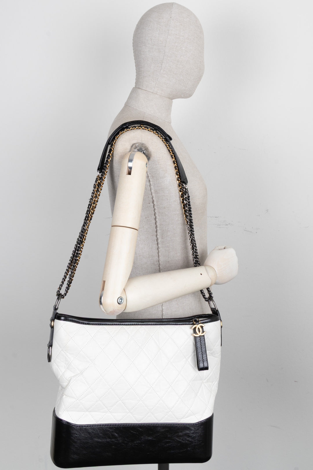 CHANEL Large Gabrielle Bag Leather White