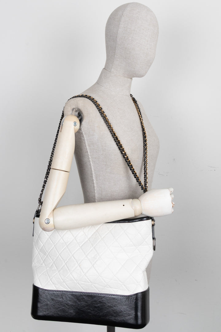 CHANEL Large Gabrielle Bag Leather White