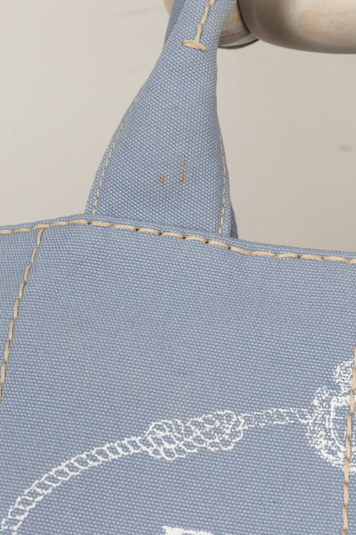 PRADA Canapa Tote Bag Toile Bleu Clair