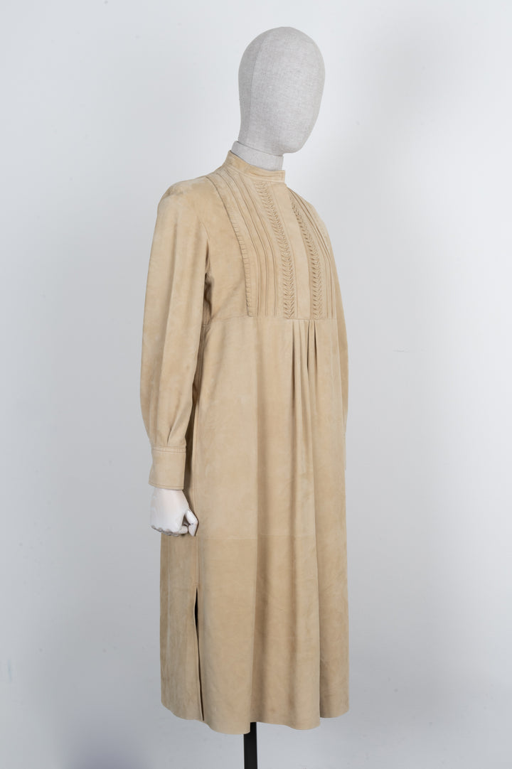 HERMÈS Dress Suede Beige