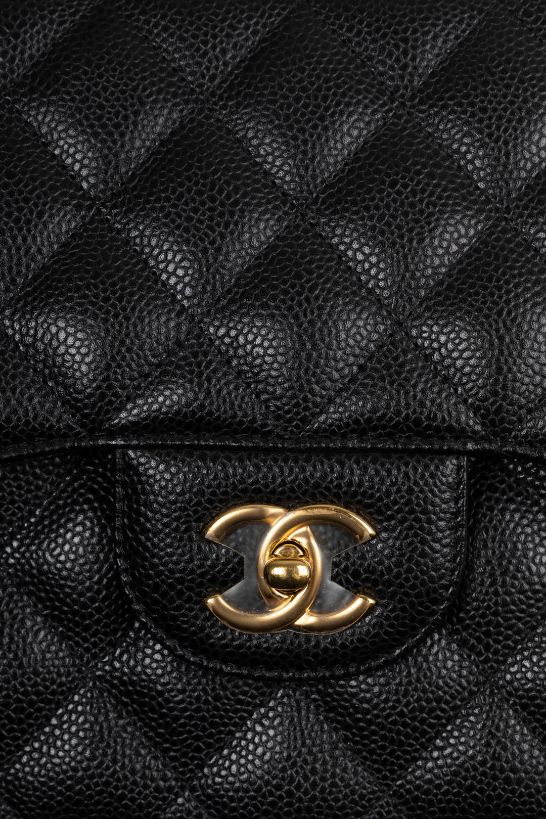 CHANEL Double Rabat Grand Caviar Noir
