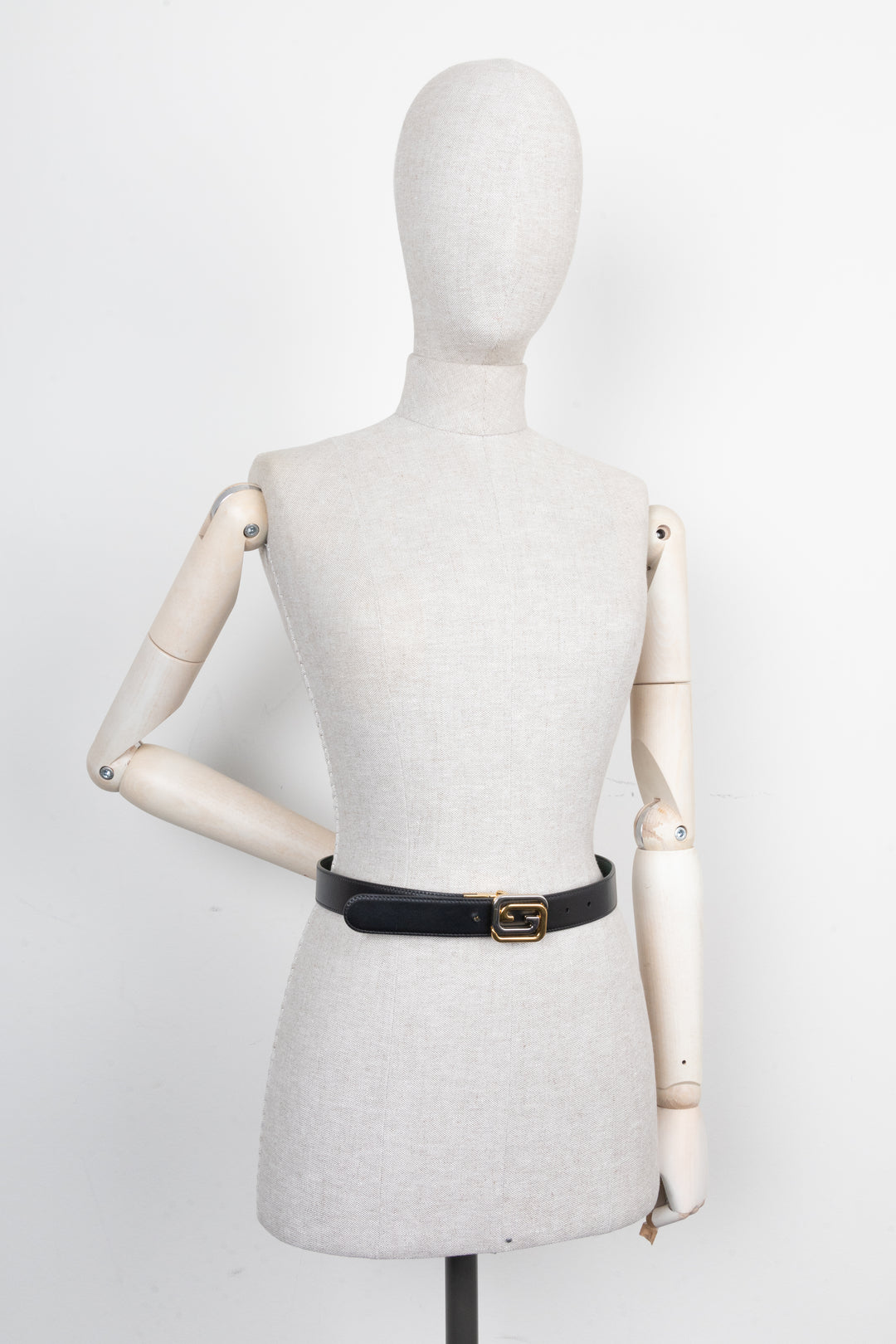 Ceinture réversible carrée GUCCI à GG entrelacés noir et vert