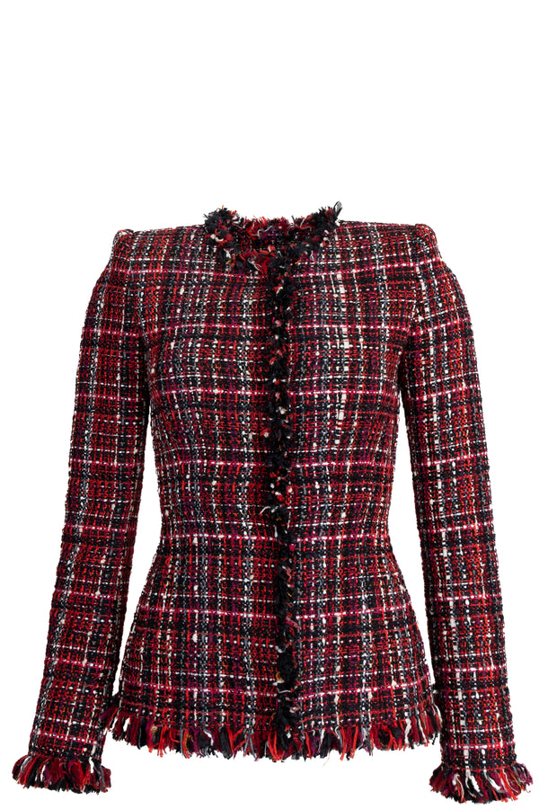 Veste en tweed rouge ALEXANDER MCQUEEN