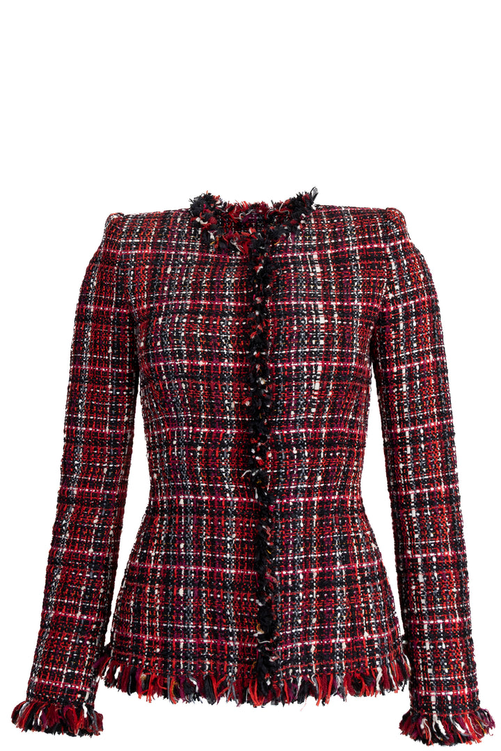 Veste en tweed rouge ALEXANDER MCQUEEN