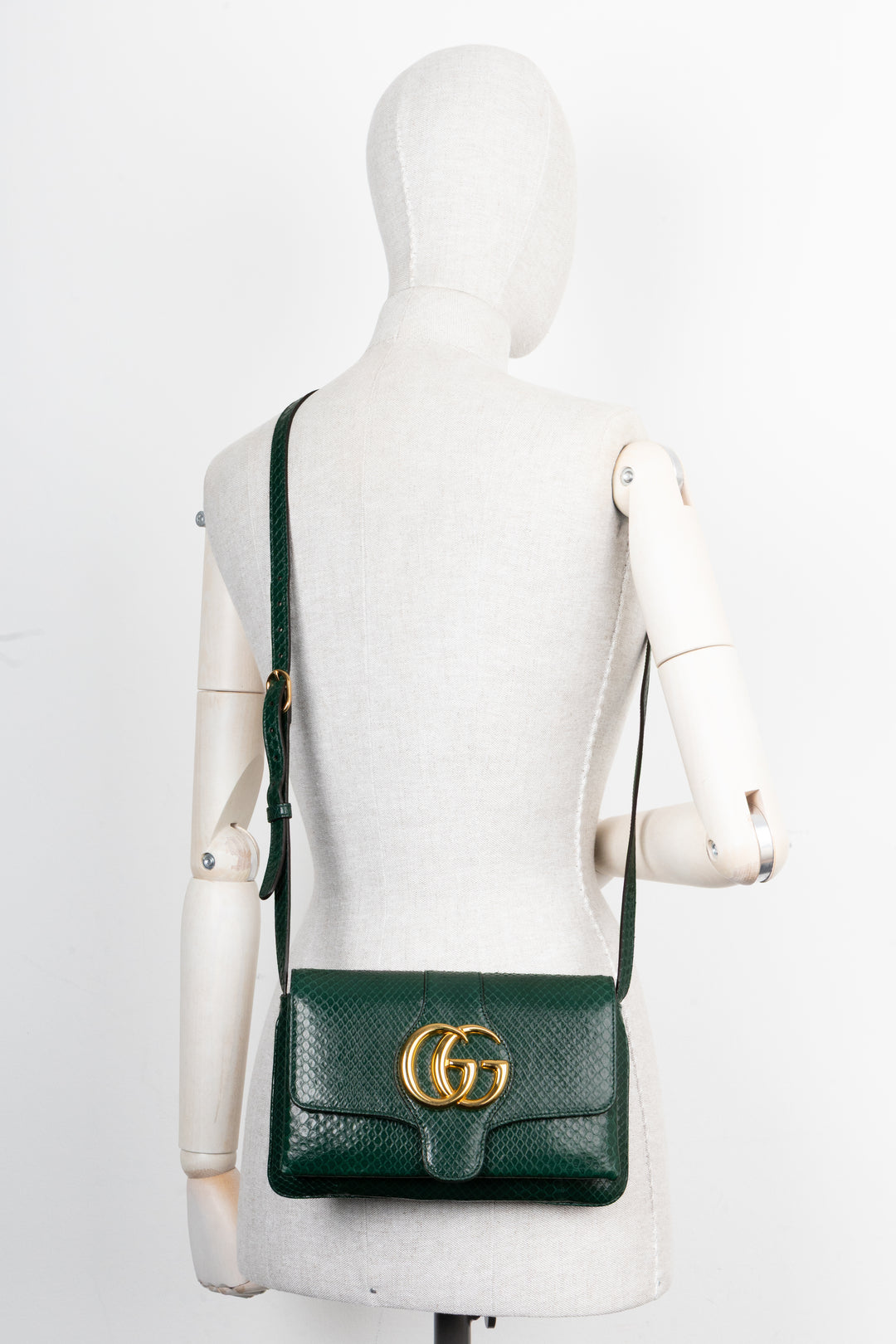 GUCCI Petit sac bandoulière Arli Python Vert