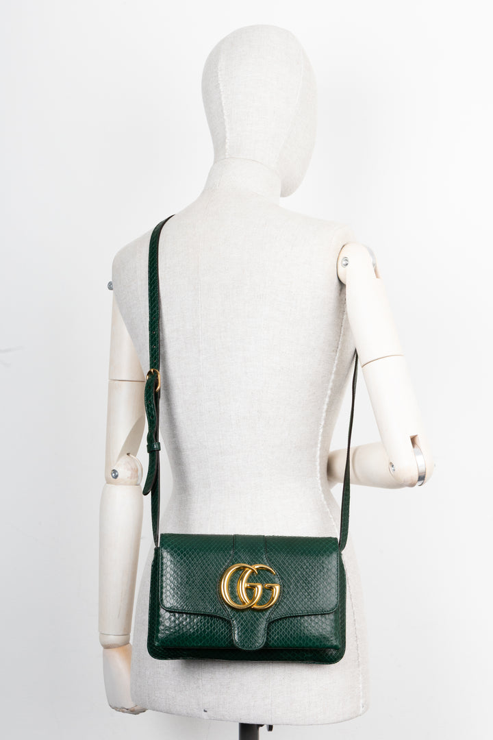 GUCCI Petit sac bandoulière Arli Python Vert