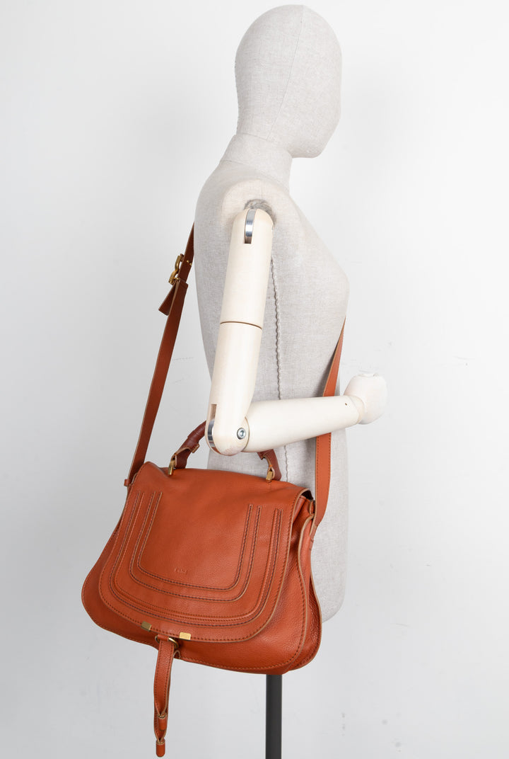 CHLOÉ Marcie Crossbody Messenger Bag Brick