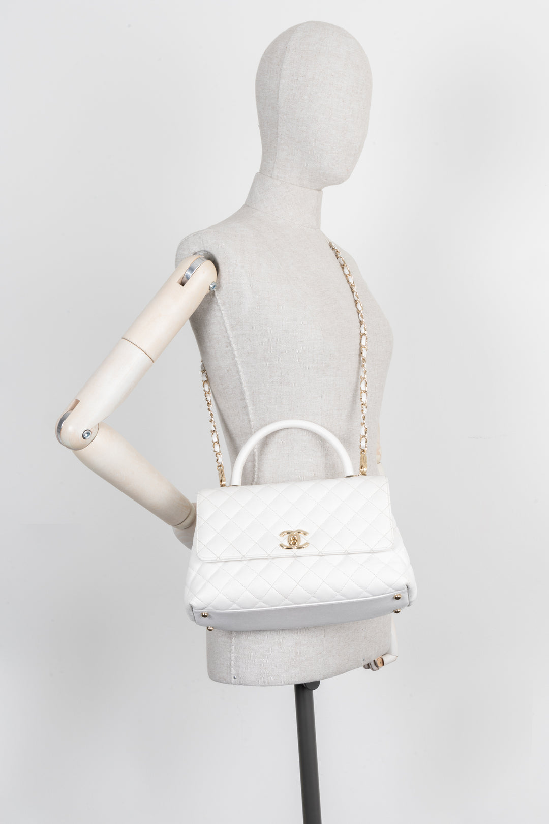 CHANEL Coco Handle Bag White