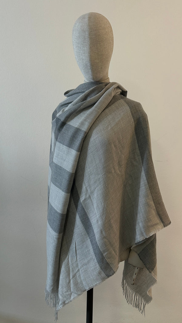 Étole BURBERRY Cachemire Nova Check Gris