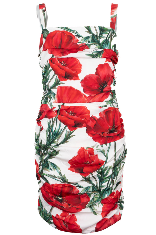 DOLCE & GABBANA Flower Print Dress Silk Multicolor