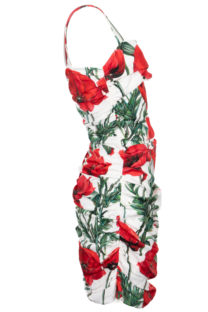 DOLCE & GABBANA Flower Print Dress Silk Multicolor