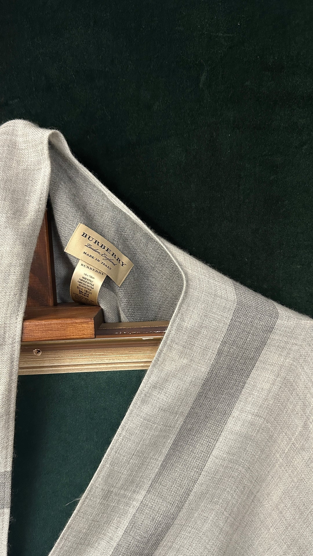 BURBERRY Stola Cashmere Nova Check Grey