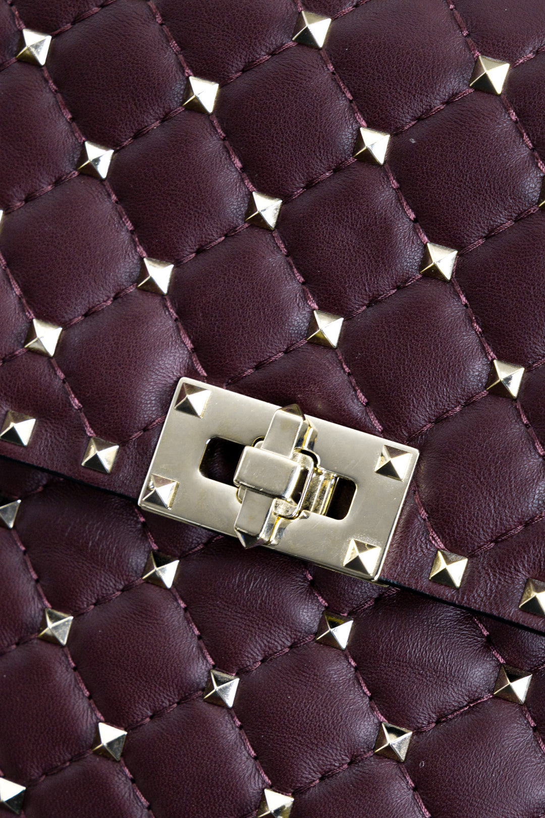 Sac VALENTINO Rockstud grand format en cuir bordeaux