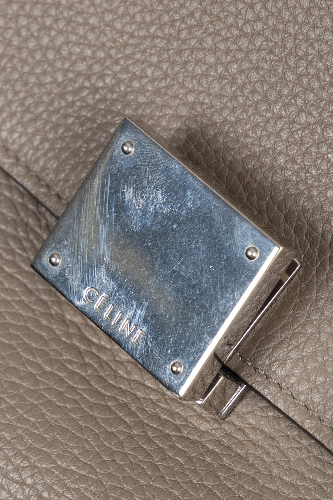 CÉLINE Trapèze Bag Suede Leather Beige