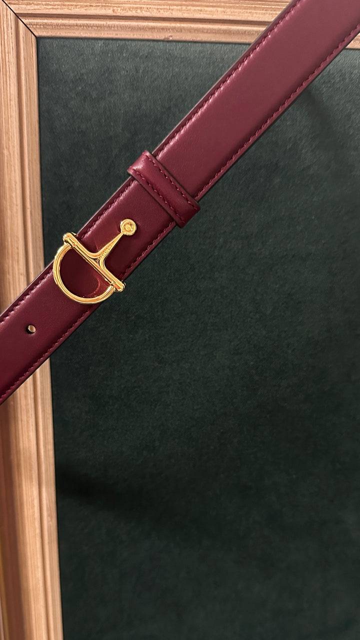 GUCCI Half Horsebit Belt Bordeaux