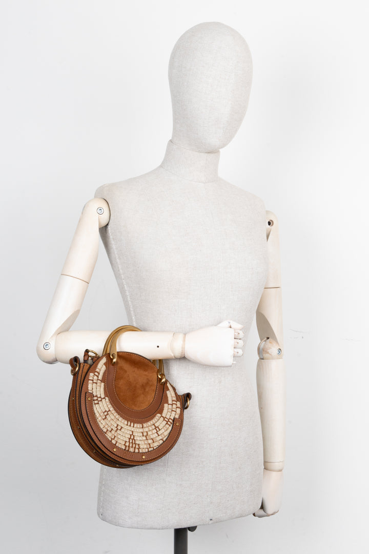 CHLOÉ Pixie Crossbody Raffia Bag Brown