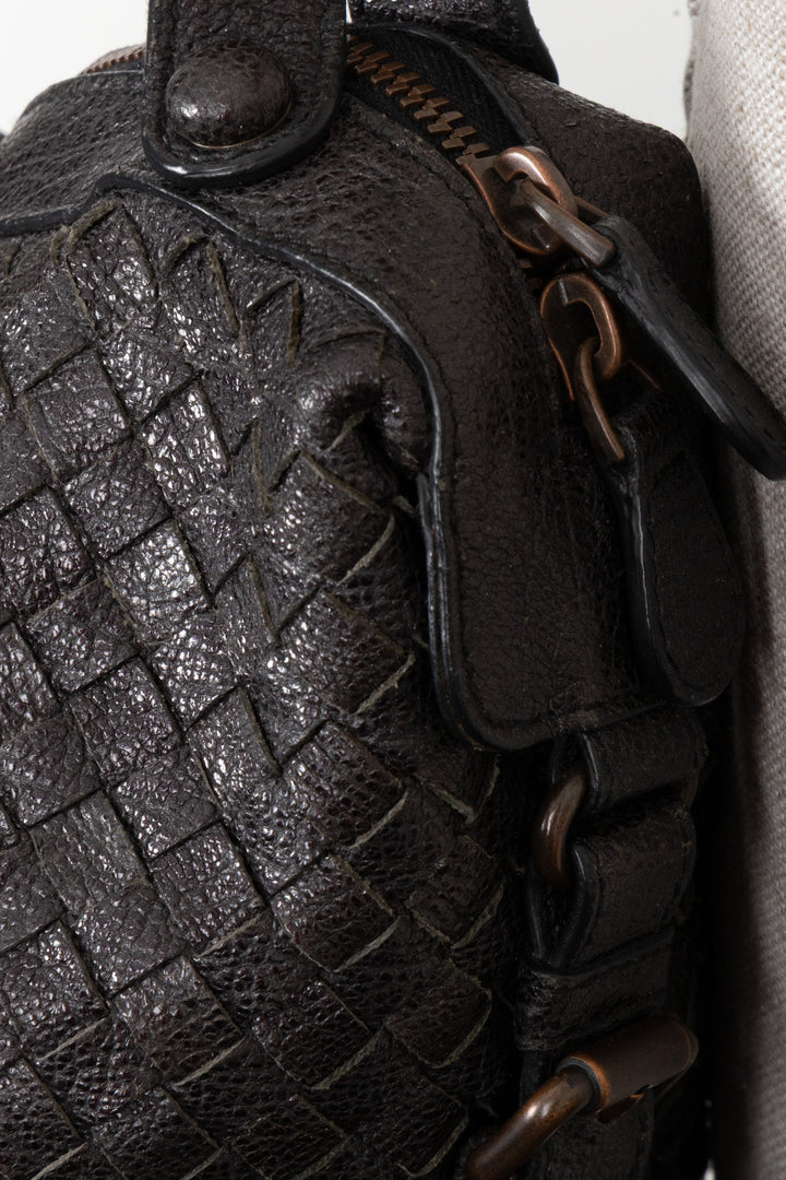 BOTTEGA VENETA Intrecciato Two Handle Bag Charcoal