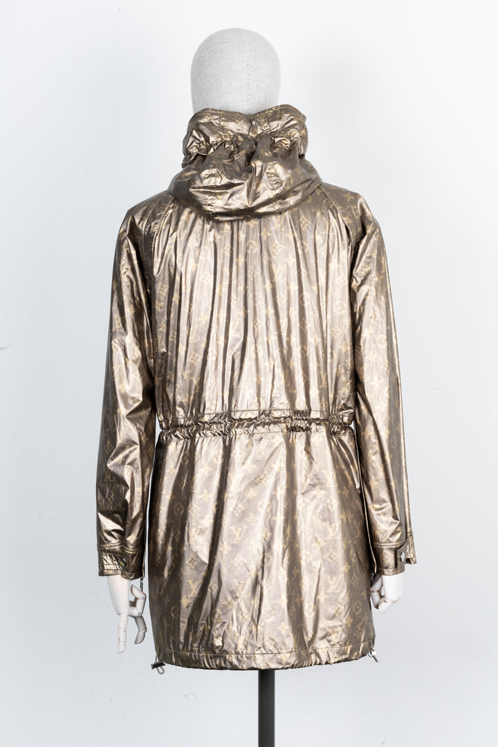 LOUIS VUITTON Metallic Windbreaker Coat MNG Gold