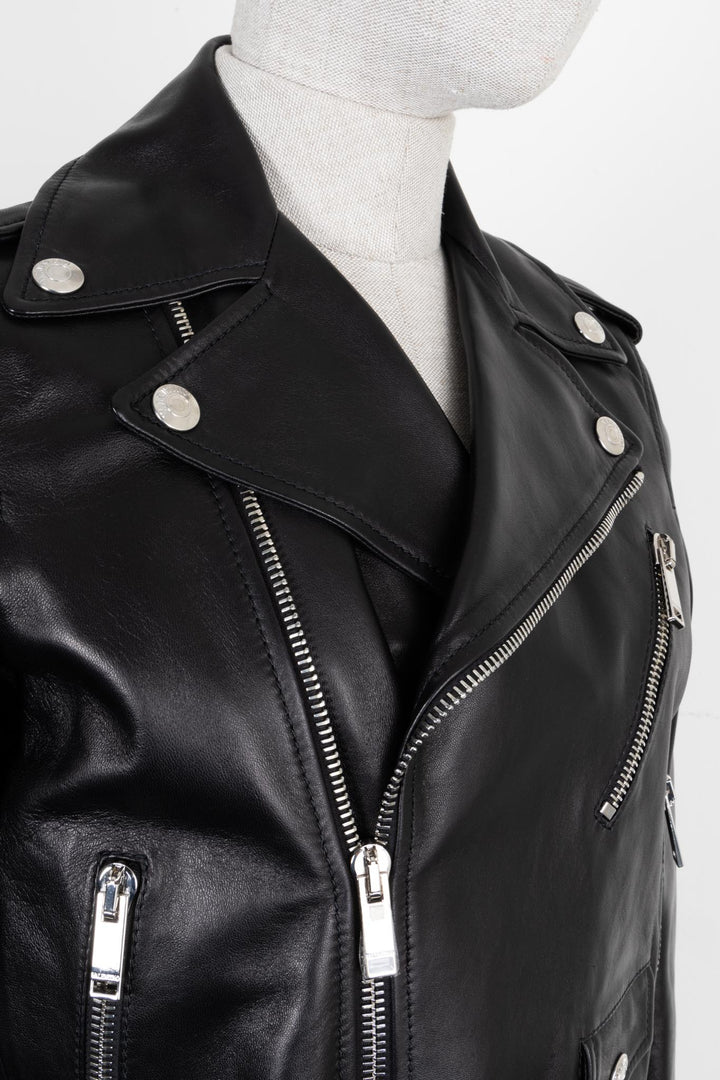 VALENTINO Biker Jacket Leather Black